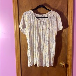 White Floral XL Old Navy Blouse